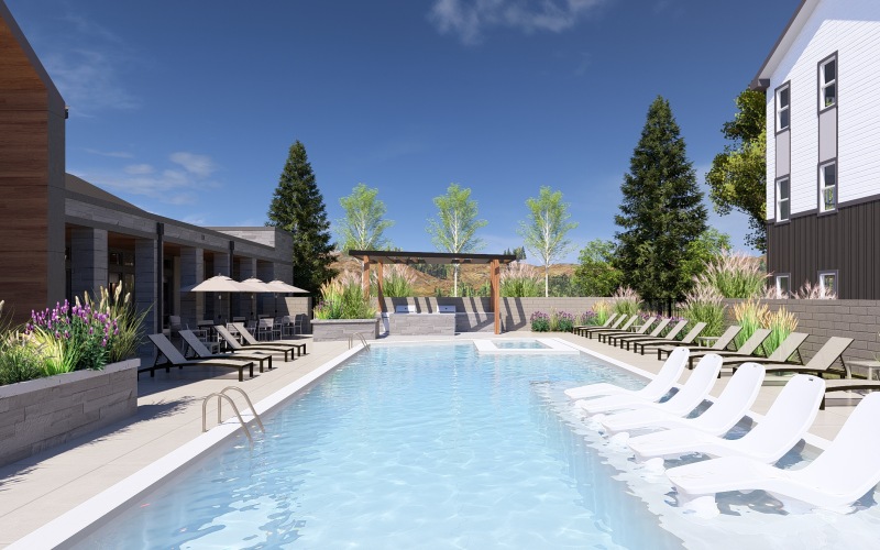 Swimming Pool with lounge furniture